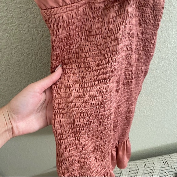 Sold Storia polka dot pink ruched mini dress - Picture 4 of 7